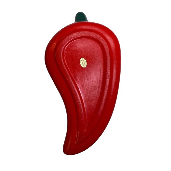 Red Chili Pepper Dip Bowl And Spoon Dish Clay Art Hand Painted Salsa Bowl - Picture 10 of 14